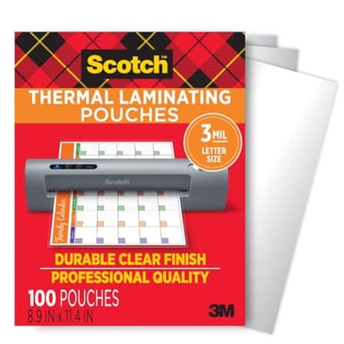 Scotch Thermal Laminating Pouches, for Use with Thermal Laminators, 8.9 x 11.4 Inches, Letter Size Sheets, 100-Pack - Image 1