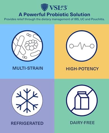 VSL #3® Probiotics for Digestive Health, IBS & UC Symptoms - 112.5B CFUs, High-Potency, Multi-Strain, Live, Refrigerated Probiotic, Medical Food for Gut Health Support in Men & Women, 120 Capsules - Image 3