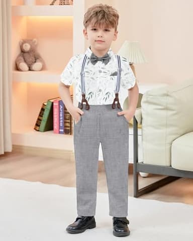 DISAUR Baby Boy Clothes Suits Toddler Dress Shirt With Bowtie Suspender Pants Outfit Sets Gentleman Wedding 1-6 Years - Image 6
