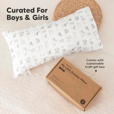Toddler Pillow with Pillowcase - 10x18 My Little Dreamy Kids Travel Bed Pillows for Sleeping, Organic Cotton Small Pillowcase, Soft & Breathable, Machine Washable, Toddlers 2-5 Years Old (Savannah) - Image 9