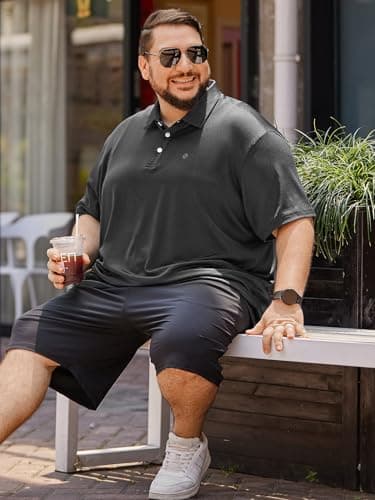 Big and Tall Mens Polo Shirt Moisture Wicking Sport Golf Shirts 2XL-6XL - Image 9