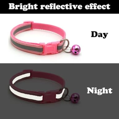 Yellow Dog Collar with Bell, 2-Pack Cat Collar with Bell Reflective Puppy Collar Nylon Soft Adjustable Buckle for XXS XSmall Extra Small Tiny Boy Girl Pets Female Kitten Yorkie Teacup Chihuahua Small - Image 4