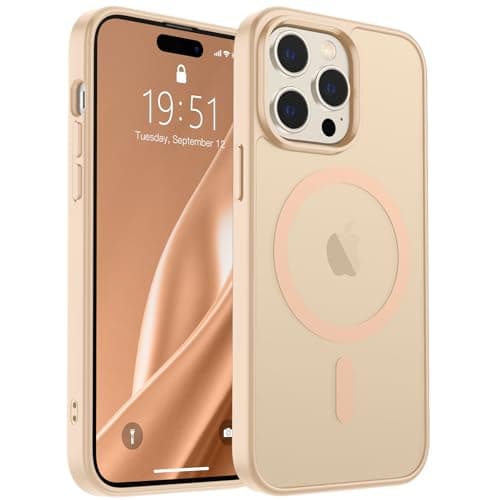 SUPFINE Magnetic for iPhone 14 Pro Max Case (Compatible with MagSafe) (Military Grade Drop Protection) Slim Translucent Matte Shockproof with Anti-Fingerprint Phone Case,Sand Pink - Image 1
