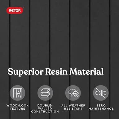 Keter City 30 Gallon Resin Outdoor Storage Box and Patio Furniture Side Table for Pool and Garden Accessories, Dark Grey - Image 9