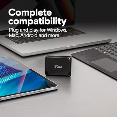 Crucial X10 Pro 1TB Portable SSD, Up to 2100MB/s Read, 2000MB/s Write, 3.2 USB-C, External Solid State Drive, Durable Storage for PC & Mac, for Professional Creators, Black - ‎CT1000X10PROSSD902 - Image 5