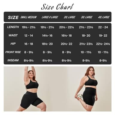 TNNZEET 2 Pack Plus Size Biker Shorts for Women - 8" Black High Waisted Tummy Control Spandex Workout Shorts (XL-4XL) - Image 4