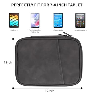 HoYiXi Universal Sleeve Bag for 7-8 inch Tablet Fire HD 8/Fire HD 8 Plus Compatible iPad Mini (6th Gen) 8.3" 2021, iPad Mini 5/4/3/2/1, Tab A8, 7"-8" inch Android Tablet Sleeve Case -Grey - Image 2