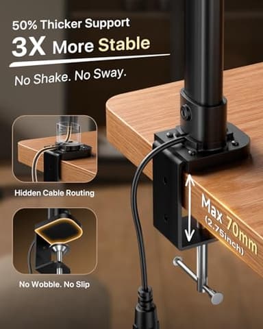 ONEMIX 42" LED Desk Lamp with Clamp, Architect Desk Light with Remote, Adjustable 4-Segment Bar, 1800LM Bright, Eye-Caring Desk Lamp for Home Office, Reading, Study, Dual Monitors, Workbench (Black) - Image 8