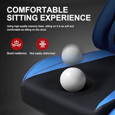 GTRACING Gaming Chair with Footrest, Ergonomic Computer Game Desk Chair, Recline Gaming Chair Seat Height Adjustment, Swivel Rocker with Headrest and Lumbar (Blue) - Image 5