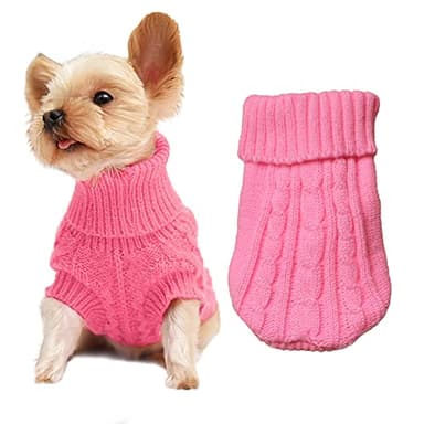 Dog Sweaters for Small Dogs, Pet Sweaters Classic Knitwear Winter Girl Boys Dog Clothes Chihuahua Coat Warm Puppy Costume Clothing Cute Doggie Sweater Apparel for Yorkie Christmas - Image 1