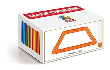 Magformers Trapezoid 12PC Set - Magnetic Tiles Building Blocks, Educational Kit, STEM Toy Set - Magnetic Building Tiles for Kids to Develop Problem-Solving Abilities and Shape Recognition - Image 3