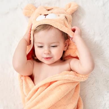 FUBANRAY Toddler Bath Towel Hooded Kids Towels Baby Bath Towels for Boy Girl 0-5 Year, 2-Pack Thick Absorbent Toddler Towels with Hood Kids Bath Towel, Large 50''x32'' Baby Hooded Towel for Kids - Image 3