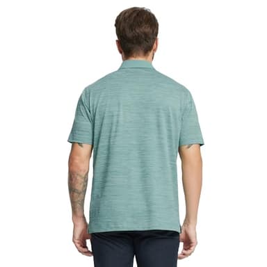 M MAELREG Mens Golf Shirt Short Sleeve Dry Fit Moisture Wicking Heather Pique Casual Collared Polo Shirts for Men - Image 3