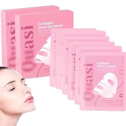 JQJQ Quasi Collagen Glow Up Mask 2.0, Quasi Bio Collagen Face Mask, Firm Skin Deep Hydrating Masks for Wrinkle Reduction and Pore Minimization - Glow like Glass Skin (2 BOX-8PCS) 7-14 Days delivery - Image 1