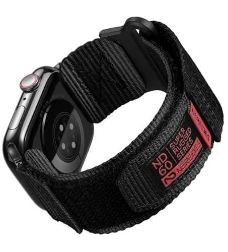 Nereides Compatible with Apple Watch Series 11 Band Series 10/9/8/7/6/5/4/SE/SE2/SE3/Ultra 3/2/1, Nylon Sports Strap with Woven Design for 49mm/46mm/45mm/44mm (L, Black) - Image 1