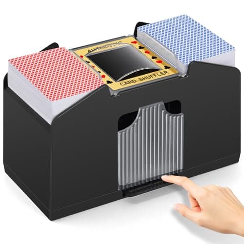 Unniweei Automatic Card Shuffler 1-4 Decks, Battery-Operated Electric Shuffler, Casino Card Game for Poker, Home Card Game, UNO, Phase10, Texas Hold'em, Blackjack, Home Party Club Game - Image 1