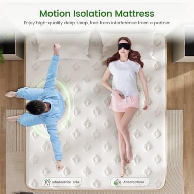EEN EEN SLEEP Full Mattress, 12 Inch Hybrid Mattress in a Box, Memory Foam and Individual Pocket Springs, Innerspring Medium Firm for Pressure Relief, Edge Support, Comfy and Breathable, CertiPUR-US - Image 4