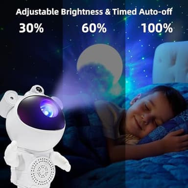 Astronaut Galaxy Projector-Star Projector,Bluetooth Speaker,White Noise, Star and Moon Galaxy Lights for Bedroom with Timer and Remote, Nebula Night Light 360° Adjustable, Starry Space Ceiling Lamp - Image 4