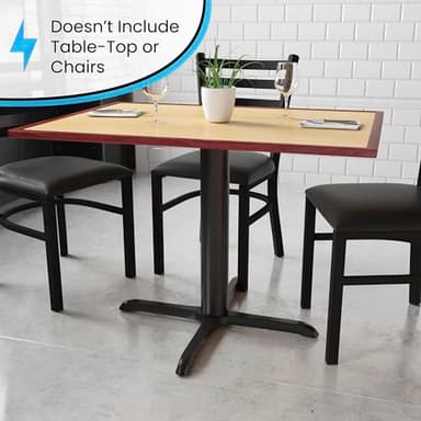 Flash Furniture 33'' x 33'' Restaurant Table X-Base with 4'' Dia. Table Height Column - Image 4