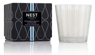 NEST New York Scented 3-Wick Candle, Ocean Mist & Sea Salt - 21.2 oz - Up to 100-Hour Burn Time - Reusable Glass Vessel - Image 1