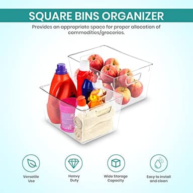 Utopia Kitchen Clear Organizer or Storage Bins - 6 Pack Pantry Organizers and Storage Bins - Large Clear Storage Containers for Organizing Fridge, Kitchen Organization - Image 3