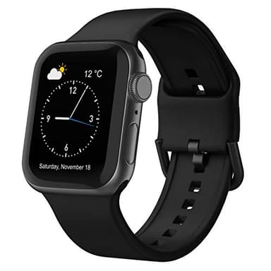 Sport Band Compatible with Apple Watch Bands 49mm 46mm 45mm 44mm 42mm 41mm 40mm 38mm, Soft Silicone Replacement Strap with Classic Clasp for iWatch Series 11 10 9 8 7 6 5 4 3 2 1 SE Ultra Women Men - Image 1