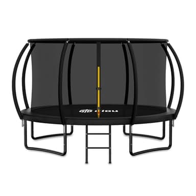 Gigu 10 FT Recreational Trampoline -Reinforced T-Socket Frame, Double Zippered Entry, Includes Ladder and Enclosure, Outdoor Specific - Image 1