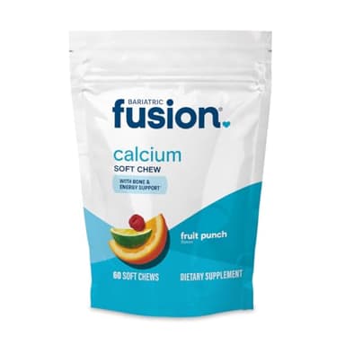 Bariatric Fusion Bariatric Calcium Supplement Chews | Calcium Citrate with Vitamin D3 Bariatric Vitamin | Sugar Free Chewable |500mg | Fruit Punch | 60 Count - Image 1
