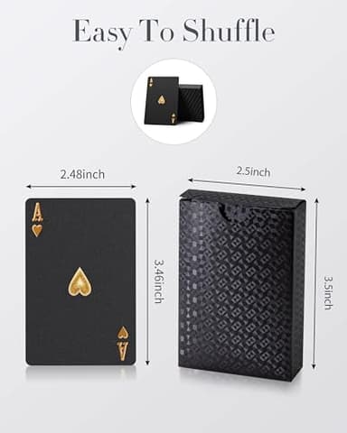 BIERDORF Diamond Waterproof Black Playing Cards, Poker Cards, HD, Deck of Cards (Black) - Image 6
