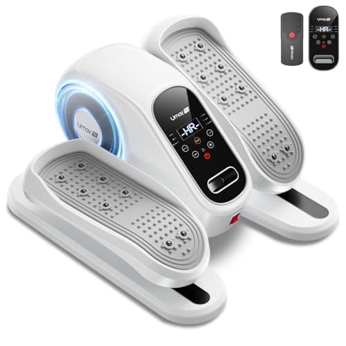 Under Desk Elliptical Machine, Ellipse Leg Exerciser for Seniors, Quiet & Portable Electric Seated Eclipse Exercise Training Machine with Remote, 12 Speeds & Mute Function, Manual & Auto Mode (White) - Image 1