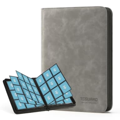 TCGUARD Trading Card Binder, 9 Side Loading Pocket Card Album Hold Up to 540 Cards, Zipper Binder for Cards Collection, TCG Card Holder for Game Card, Sports Card, Yugioh, MTG etc.（Grey） - Image 1