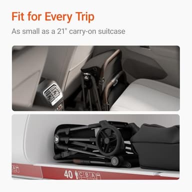 MAMAZING Lightweight Baby Travel Stroller with Carbon Fiber Frame, Compact & Airplane-Friendly, One-Handed Folding Design, 11.6 lbs, Perfect for Toddlers, Jet - Image 5