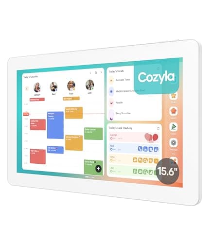 Cozyla Digital Calendar+ 2: 15.6'' Wall Planner Touch Screen Chore Chart Customize Dashboard Smart Electronic Calendar for Family Schedules Meal Planner Support App Store with Stand White - Image 1