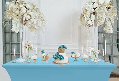 Utopia Kitchen Spandex Tablecloth 2 Pack [6FT, Blue Mist] Tight, Fitted, Washable and Wrinkle Resistant Stretch Rectangular Patio Table Cover for Event, Wedding, Banquet & Parties [72Lx30Wx30H Inch] - Image 9