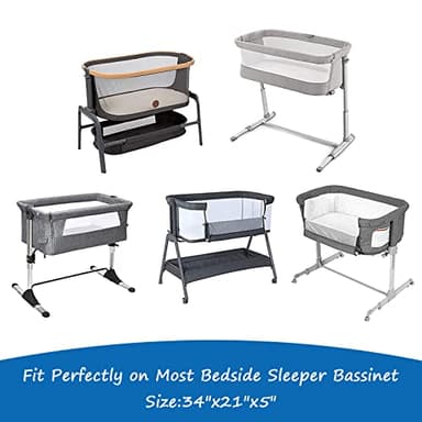 Bassinet Sheet Set 2 Pack Fitted Bassinet Sheets for Baby Boy Girl, Fit for Baby Delight, ANGELBLISS, Mika Micky, Milliard, MiClassic, Dream On Me, Baby Joy Bedside Sleeper, Rainbow - Image 2