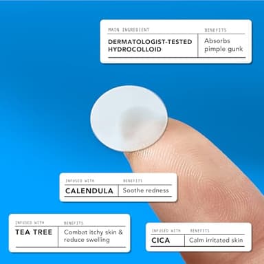 AVARELLE Acne Cover Patches, Eligible Hydrocolloid Pimple Patches for Face with Tea Tree Oil, Korean Skincare Zit Patches for Face | HSA Store Eligible Items | Vegan, Cruelty-free - Image 4