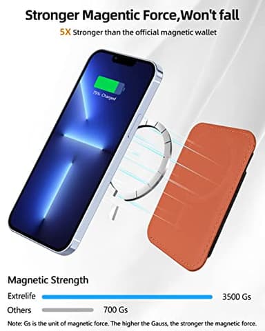 Upgraded for Magsafe Wallet, Strongest Magnetic Wallet, for iPhone Walle t Magsafe with 2 Card Slots, Magnetic Card Holder for iPhone 17/16/15/14/13/12 Series, Vegan Leather, Fit 7 Cards, Brown-2 - Image 2