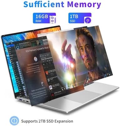 Laptop Computer, Gaming Laptop 2025 Windows 11 Pro, 16 Inch Lap Top PC, 16GB RAM 1TB SSD, Intel 12th Gen Processor(up to 3.4GHz), Backlit Keyboard, Fingerprint Unlock, FHD, 2 Years Warranty - Image 7