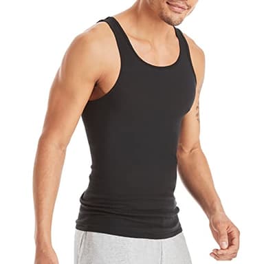 Hanes Men Hanes Men's Cotton Tank Undershirts Pack, Moisture-Wicking Ribbed Tanks, lightweight Cotton Tank Undershirts - Image 4