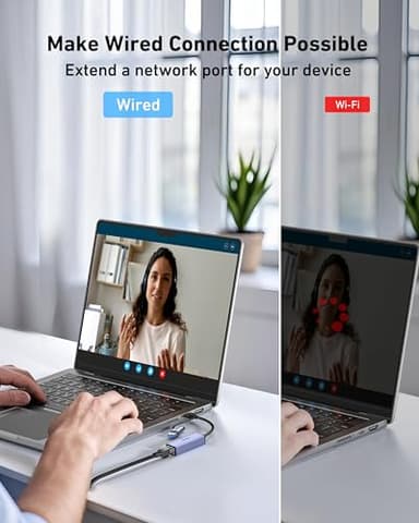 BENFEI USB 3.0 to Ethernet Adapter, USB C to RJ45 Gigabit LAN (1000Mbps) Network Adapter, Compatible with MacBook/Pro/Air, Surface Pro, Windows 11/10/8/7, Mac OS [Aluminium Shell&Nylon Cable] - Image 2