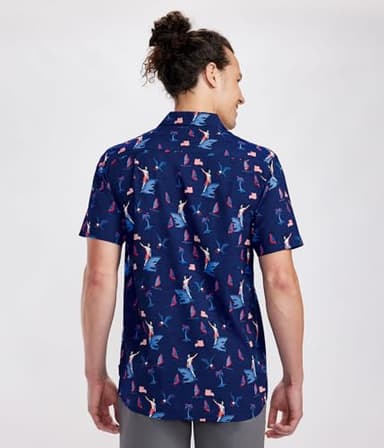 Tipsy Elves Blue Fin Riding Founder Patriotic Button Down Shirt for Men Size Small - Image 3