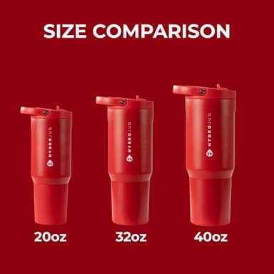 HydroJug Sport - Stainless Steel Tumbler with Straw, Vacuum Insulated, 40oz Leakproof Water Bottle, Ergonomic Design, Reusable, Dishwasher Safe, Rubber Base, Durable for Gym or Outdoors, Alumni Red - Image 4