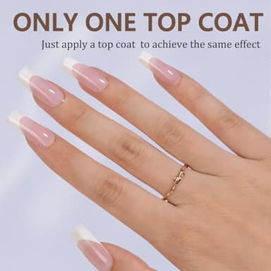 Misssix French Gel Nail Tips, 240Pcs French Tip Press on Nails Long Square Pink, No Need to File Tips Pre-lasting, Fake Nails for Nail Art DIY 15 Sizes - Image 2