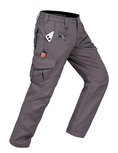 CNBQDD Cargo Work Pants for Men Construction Ripstop Waterproof Mens Tactical Pants Lightweight Hiking Outdoor Pants with Pockets Dark Gray 34Wx30L - Image 1