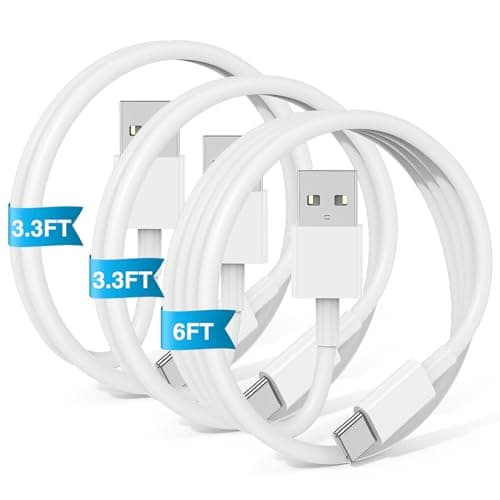 Car Carplay Cable for iPhone 17 16 15 Pro Plus Pro Max Air，3-Pack [3.3FT+3.3FT+6FT] USB A to USB C Cable for iPhone 17 16 15，for iPad Pro/Air/Mini，for Galaxy S25 S24，for MacBook Pro/Air and More - Image 1