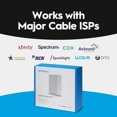 Hitron CODA56 Multi-Gigabit DOCSIS 3.1 Modem | 2.5 Gbps Max Internet Speeds | Certified with Xfinity, Charter Spectrum, Cox | 2.5 Gbps Ethernet Cable Modem ONLY | Requires Separate WiFi Router - Image 3