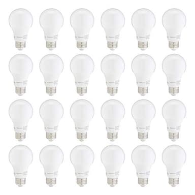 Amazon Basics Non-Dimmable LED Light Bulbs, Long Lasting, 9W, E26 Base, 5000K Daylight White, A19, 60W Equivalent, 24-Pack - Image 1