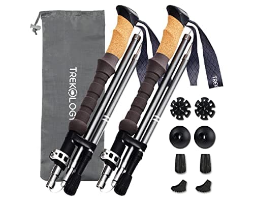 TREKOLOGY Trek-Z Cork Grip Trekking Poles – Lightweight Folding Hiking Poles, Adjustable Height, Compact Travel Design, Aircraft-Grade Aluminum Walking Sticks for Men & Women - Image 1