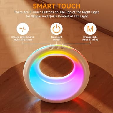 Auxmir Nursery Night Light for Baby, Magic Moon Lamp for Kids and Adult 7 Lighting Colors & 9 RGB Modes, Rechargeable Bedside Table Lamp with Timing Function, Sleep Aid Nursing Lamp for Bedroom - Image 6