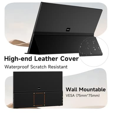 AYY 15.6 Inch Portable Monitor 1080P FHD USB-C HDMI External Display for Laptop Phone MAC PS5 Switch Xbox, Ultra-Slim 100% sRGB Portable Second Screen with Dual Speakers & Smart Cover, IPS, Black - Image 6